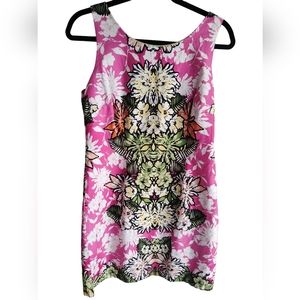 Tiana B. Women's Cotton Blend Floral Lined Sleeveless Sheath Dress Size S/M